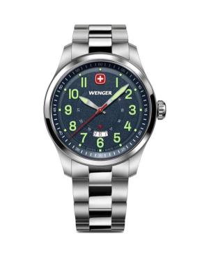 Men Klasické Swiss Quartz Analog Watch WENGER 01.0541.123 Černá Dial 43mm