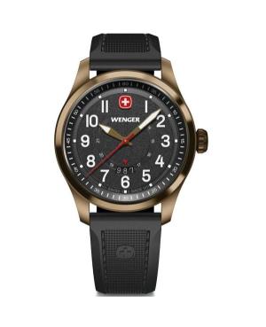 Men Klasické Swiss Quartz Analog Watch WENGER 01.0541.125 Černá Dial 43mm