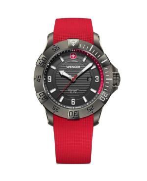 Vyriškas Sportinis Diver Swiss Kvarcinis Rodyklinis Watch WENGER 01.0641.144 Juodas Dial 43mm