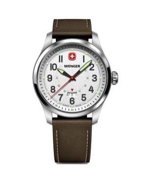 Mężczyźni klasyczny Szwajcar kwarcowy analogowe Zegarek WENGER 01.0541.120 Biały Wybierz 43mm