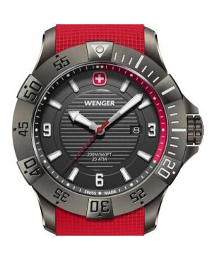 Men Sports Diver Swiss Quartz Analog Watch WENGER 01.0641.144 Black Dial 43mm image 5