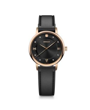 Women Klasické Swiss Quartz Analog Watch WENGER 01.1721.117 Černá Dial 35mm