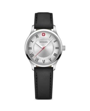 Women Klassisch Swiss Quartz Analog Watch WENGER 01.1421.124 Silver Dial 34mm