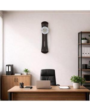 ADLER 20242W Quartz Wall Clock Wood Glass Walnut image 2