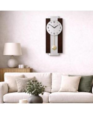 ADLER 20271W Quartz Wall Clock Gray Wood Glass Walnut image 2