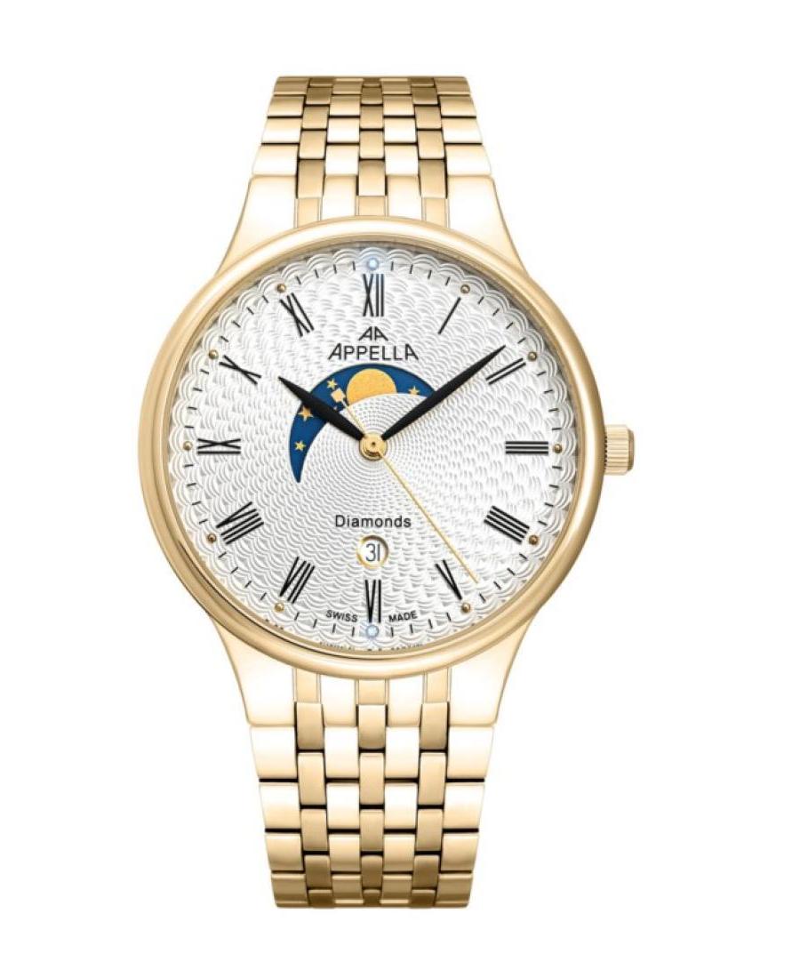 Vyriškas Classic Analog Swiss Kvarcinis Watch APPELLA Sidabras Dial 41mm L12002.1133DMQ