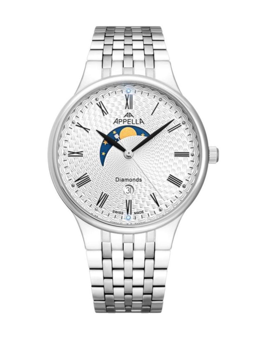 Men Classic Analog Swiss Quartz Watch APPELLA Silver Dial 41mm L12002.5133DMQ