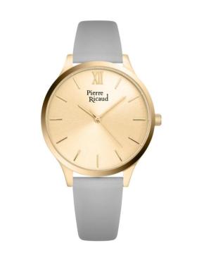 Women Classic Analog Quartz Watch PIERRE RICAUD Gold color Dial 36mm P22045.1G61Q