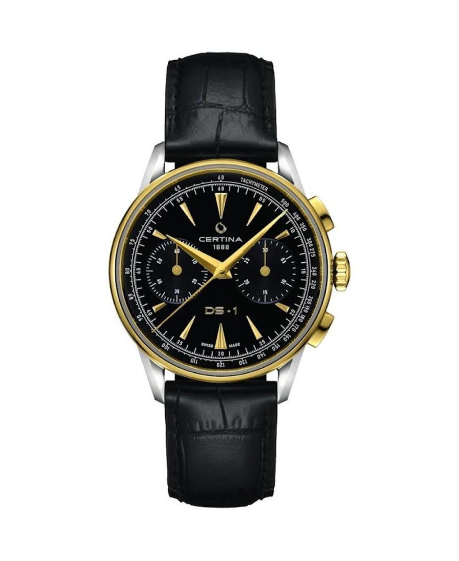 Vyriškas Klasikinis Luxury Swiss Kvarcinis - elektroninis, Solar Rodyklinis Watch Chronograph CERTINA C029.462.26.051.00 Juodas 