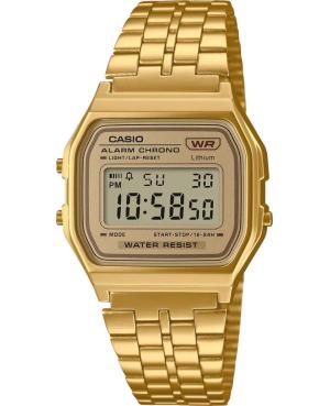 Men Functional Japan Quartz Digital Watch Alarm CASIO A158WETG-9AEF Gold color Dial 33mm