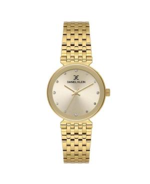 Women Klasické Quartz Analog Watch DANIEL KLEIN DK.1.14175-2 Golden Dial 30mm