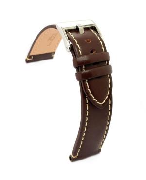 Watch Strap Diloy 373.02.22 Leather Brown Braun 22 mm