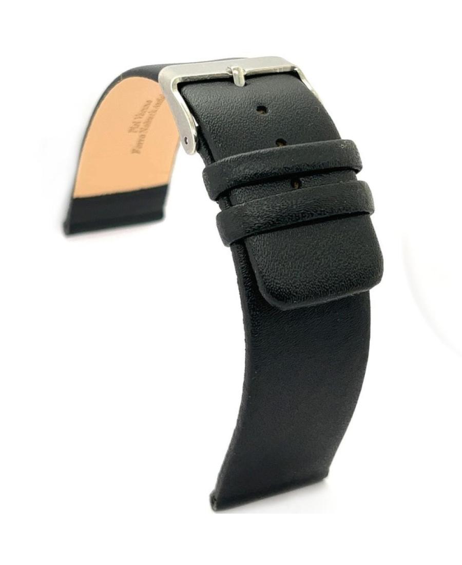 Watch Strap Diloy 327.01.24 Leather Black Schwarz 24 mm