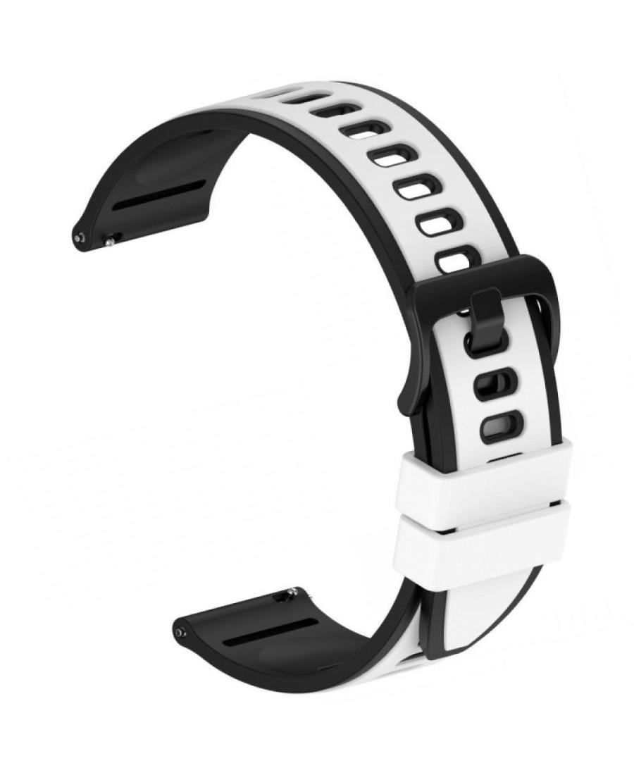 Watch Strap Diloy SBR44.22.20 White Silicone Černá Bílá 20 mm
