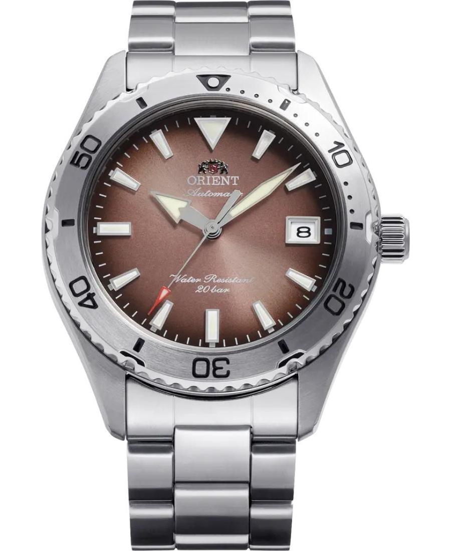 Men Sports Klassisch Diver Japan Automatic Analog Watch ORIENT RA-AC0Q17Y30B Braun Dial