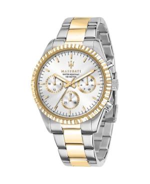 Men Fashion Klassisch Quartz Analog Watch MASERATI R8853100021.. Silver Dial 43mm