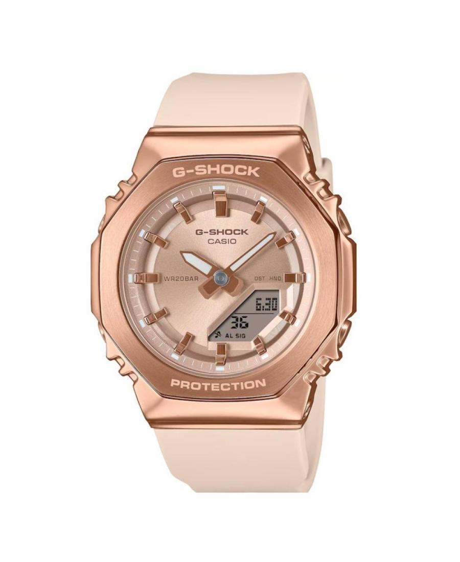 Moteriškas Su funkcijomis Sportinis Diver Japoniškas Kvarcinis Rodyklinis Watch Alarm CASIO GM-S2110PG-4AER G-Shock Aukso spalvo