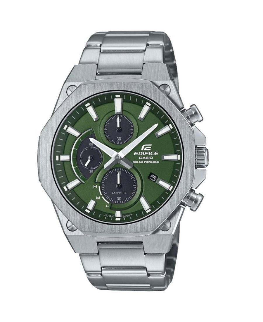 Mężczyźni klasyczny Japonia bateria słoneczna analogowe Zegarek Chronograf CASIO EFS-S570D-3AUEF Zielony Wybierz 44mm