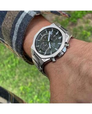 Mężczyźni klasyczny Japonia bateria słoneczna analogowe Zegarek Chronograf CASIO EFS-S570D-3AUEF Zielony Wybierz 44mm image 2