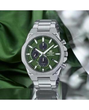 Vyriškas Klasikinis Japoniškas Elektroninis, Solar Rodyklinis Watch Chronograph CASIO EFS-S570D-3AUEF Žalia Dial 44mm image 3