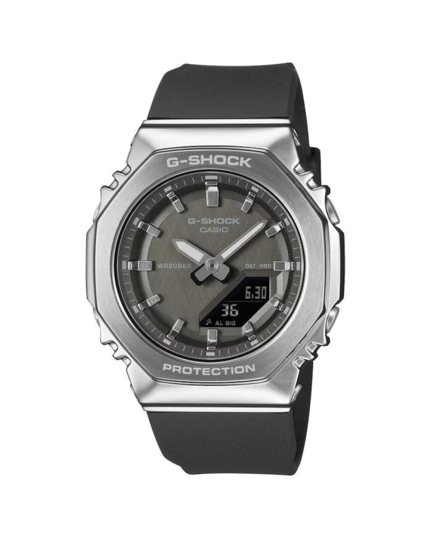 Women Sports Functional Diver Japan Quartz Analog Watch Alarm CASIO GM-S2110-1A1ER G-Shock Silver color Dial 40.5mm