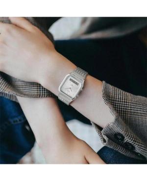 Vyriškas Japoniškas Kvarcinis Digital Watch Alarm CASIO AQ-230EM-7AEF Sidabras Dial 28mm image 3