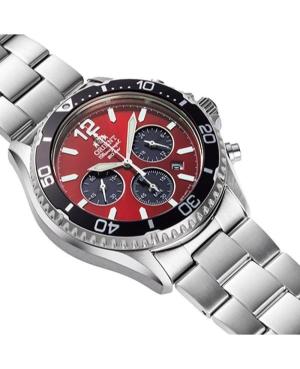 Men Sports Klasické Diver Japan Quartz Analog Watch Chronograph ORIENT RA-TX0207R10B Burgundy Dial 43mm image 7