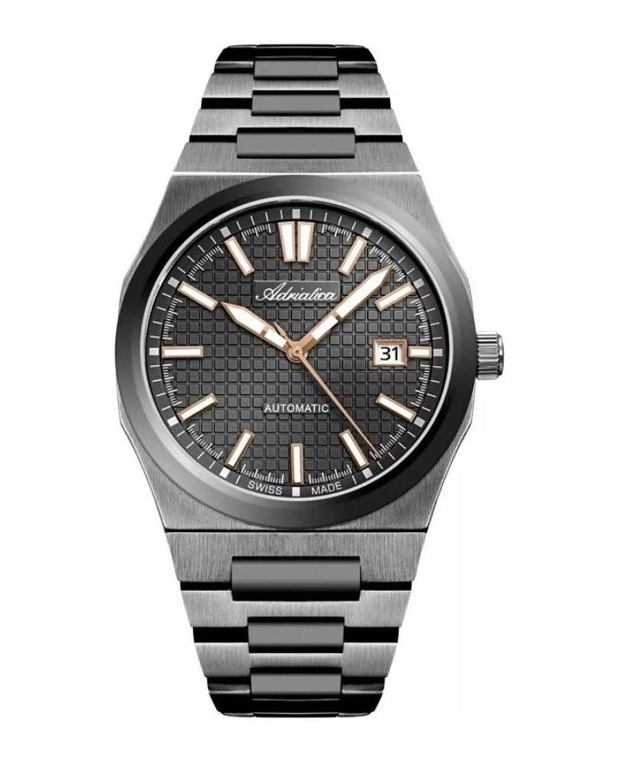 Vyriškas Classic Analog Luxury Swiss Kvarcinis - elektroninis, Solar Watch ADRIATICA Juodas Dial 40mm A8326.S1R6A