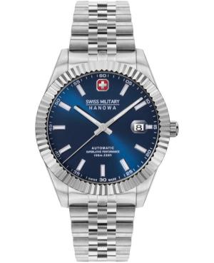 Men Classic Swiss Automatic Analog Watch SWISS MILITARY HANOWA SMWGL0002102 Blue Dial 41mm