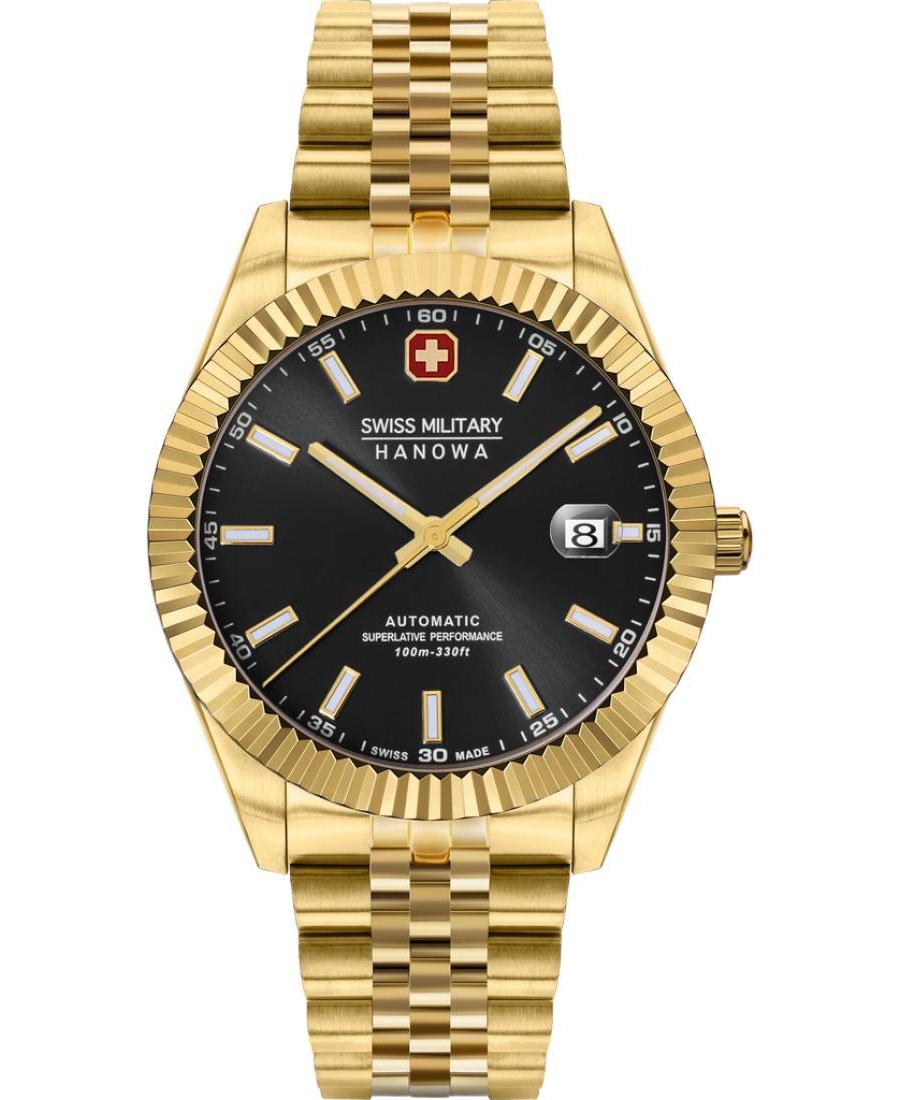 Men Klassisch Luxury Swiss Automatic Analog Watch SWISS MILITARY HANOWA SMWGL0002110 Schwarz Dial 41mm