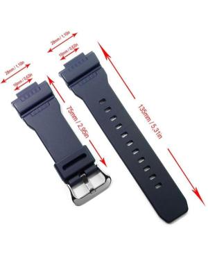 Watch Strap Diloy W1332 to fit Casio Plastic / Rubber czarny Tworzywo sztuczne/guma 28 mm Czarny 16 mm image 8