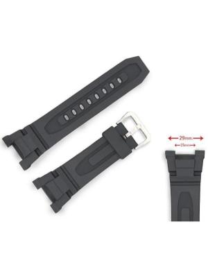 Watch Strap Diloy W2632 to fit Casio Plastic / Rubber 15 mm Black image 1