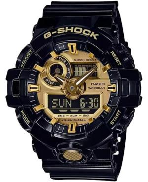 Vyriškas Sportinis Su funkcijomis Diver Japoniškas Kvarcinis Rodyklinis Watch Alarm CASIO GA-710GB-1AER G-Shock Aukso spalvos Di