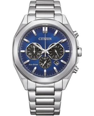 Men Sports Klassisch Japan Eco-Drive Analog Watch Chronograph CITIZEN CA4590-81L Blau Dial 41mm