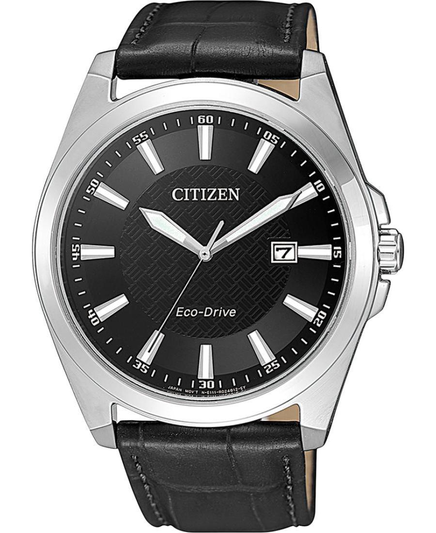 Mężczyźni Japonia bateria słoneczna analogowe Zegarek CITIZEN BM7108-14E Czarny Wybierz 41mm