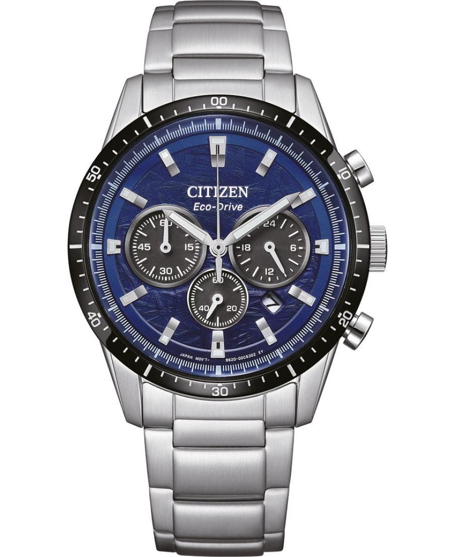 Men Sports Japan Eco-Drive Analog Watch Chronograph CITIZEN CA4624-56L Blau Dial