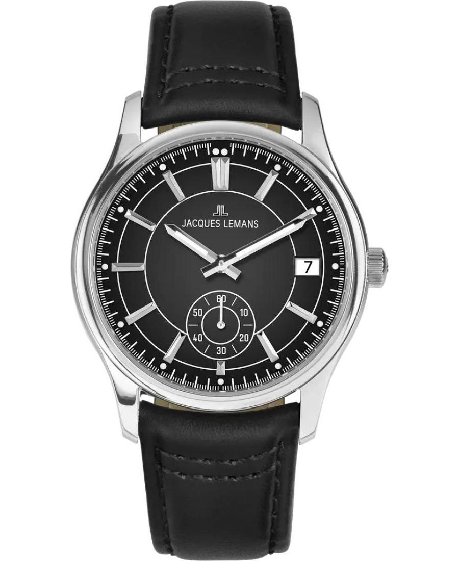 Mężczyźni klasyczny kwarcowy analogowe Zegarek JACQUES LEMANS 1-2197A Czarny Wybierz 42mm