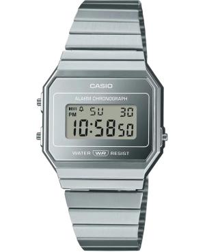 Mężczyźni Funkcjonalny Japonia kwarcowy cyfrowe Zegarek Budzik CASIO A700WEV-7AEF Kolor srebrny Wybierz 37mm