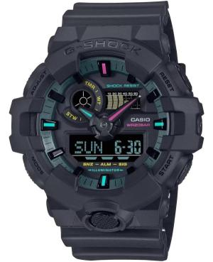 Men Sports Functional Diver Japan Quartz Analog Watch Alarm CASIO GA-700MF-1AER G-Shock Schwarz Dial 50mm
