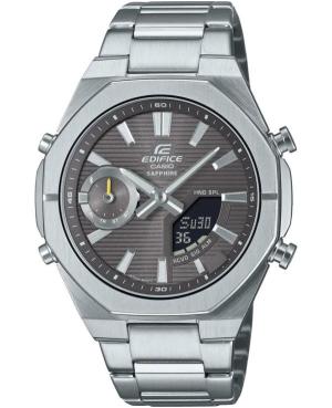 Men Sports Klassisch Japan Quartz Analog Watch Alarm CASIO ECB-S10D-8AEF Silver color Dial 43mm