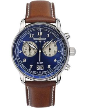 Men Quartz Analog Watch Chronograph ZEPPELIN 8684-3 Blue Dial 40mm