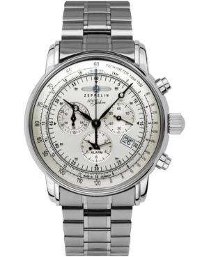 Mężczyźni klasyczny kwarcowy analogowe Zegarek Budzik ZEPPELIN 7680MB-1 Srebrna Wybierz 42mm