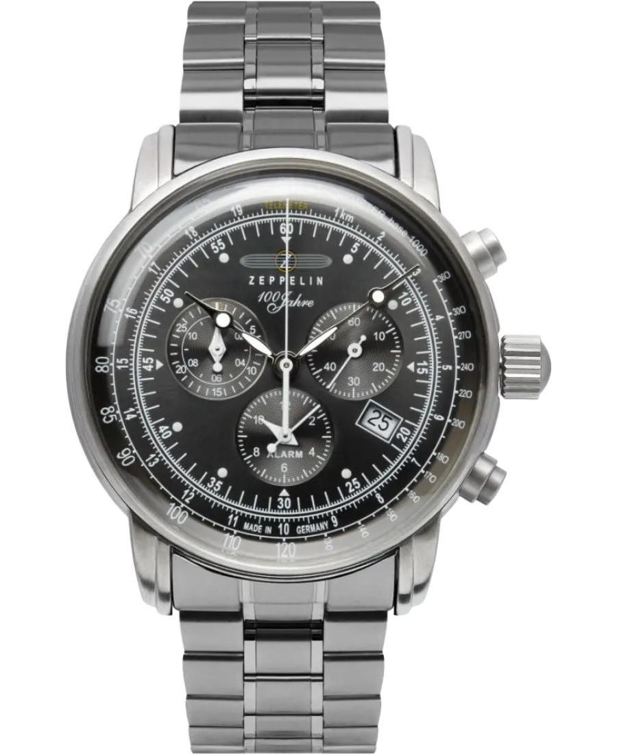 Men Quartz Analog Watch Chronograph ZEPPELIN 7680MB-2 Silver color Dial 42mm