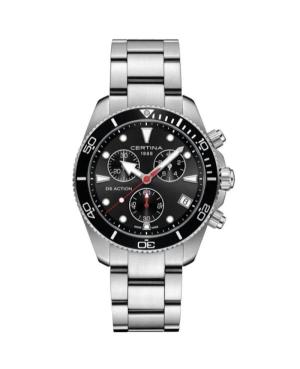 Vyriškas Klasikinis Sportinis Diver Swiss Kvarcinis Rodyklinis Watch Chronograph CERTINA C048.417.11.051.00 Juodas Dial 42mm