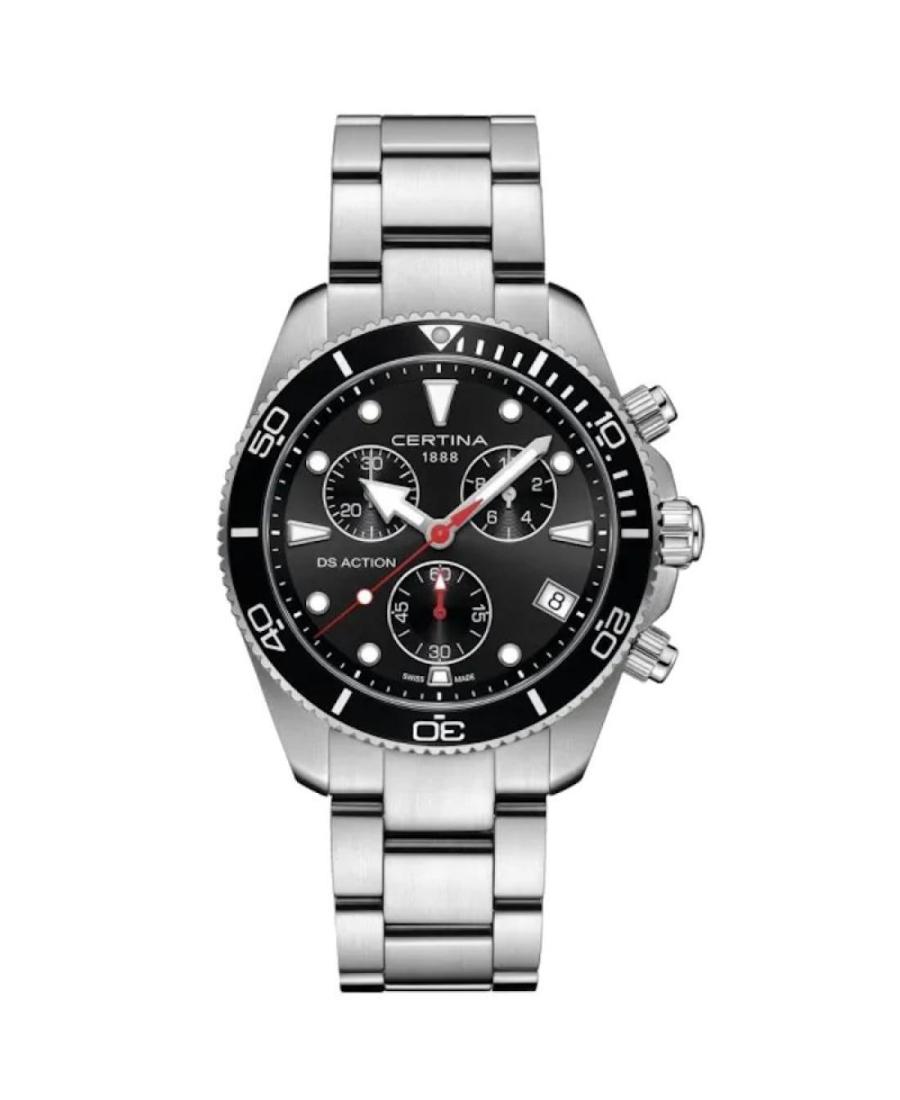 Men Klasické Sports Diver Swiss Quartz Analog Watch Chronograph CERTINA C048.417.11.051.00 Černá Dial 42mm