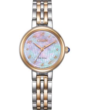 Moteriškas Klasikinis Japoniškas Elektroninis, Solar Rodyklinis Watch CITIZEN EM0996-84Y Perlamutrinis Dial 28mm