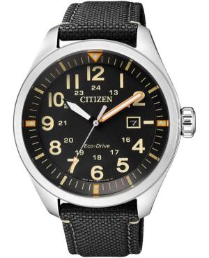 Mężczyźni Japonia bateria słoneczna analogowe Zegarek CITIZEN AW5000-24E Czarny Wybierz 42.5mm