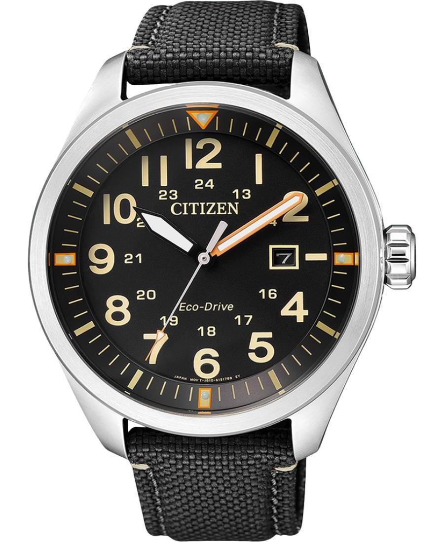 Men Japan Eco-Drive Analog Watch CITIZEN AW5000-24E Black Dial 42.5mm