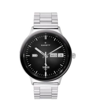 Men Smart watch Fashion Functional Sports Quartz Digital Watch GARETT Quantum Silver steel Black Dial 43mm