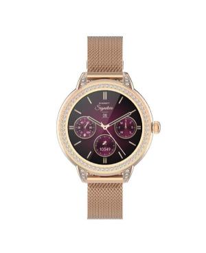 Women Sports Functional Fashion Smart watch Quartz Digital Watch GARETT Stella Rose Gold Mesh Steel Schwarz Dial 38mm